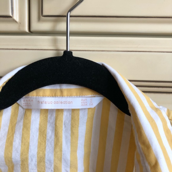Zara pinstriped button up short sleeve top - Picture 3 of 3